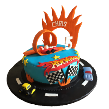 Hot Wheels Fondant Cake